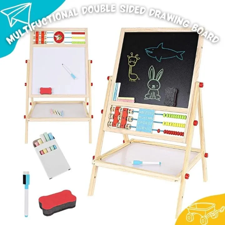 Kids Educational & Learning Magnetic Wooden Drawing Board - Image 2