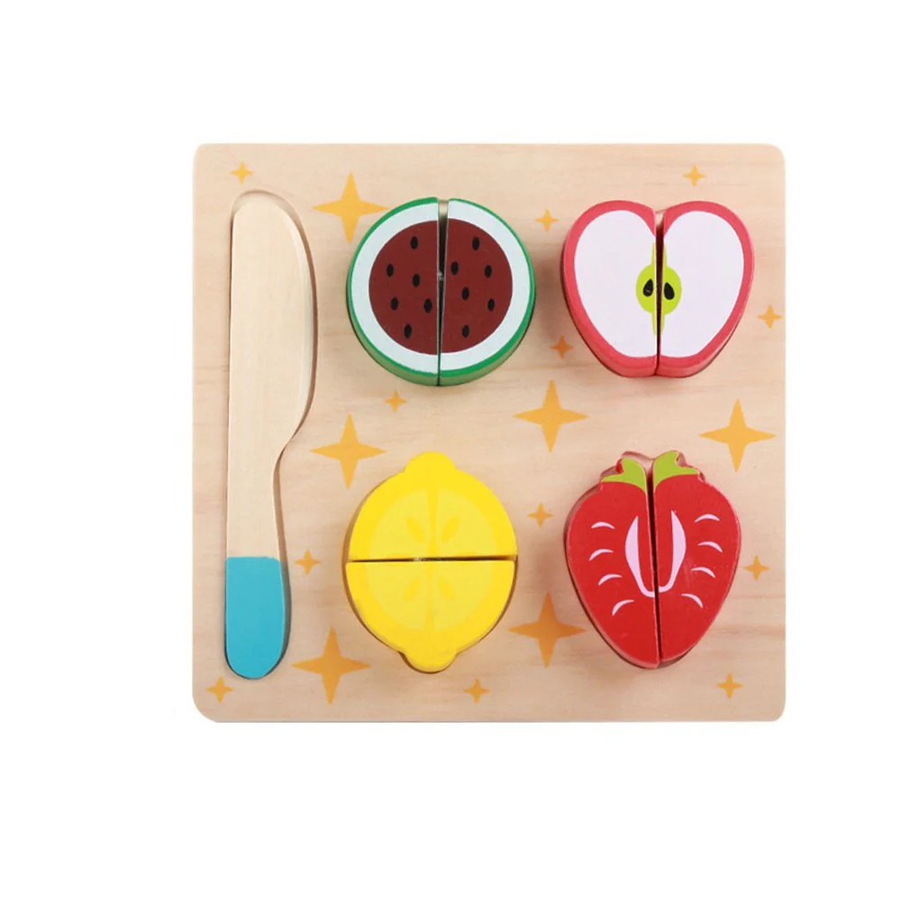 Kids Wooden Cutting Fruits Puzzle Board - Image 2