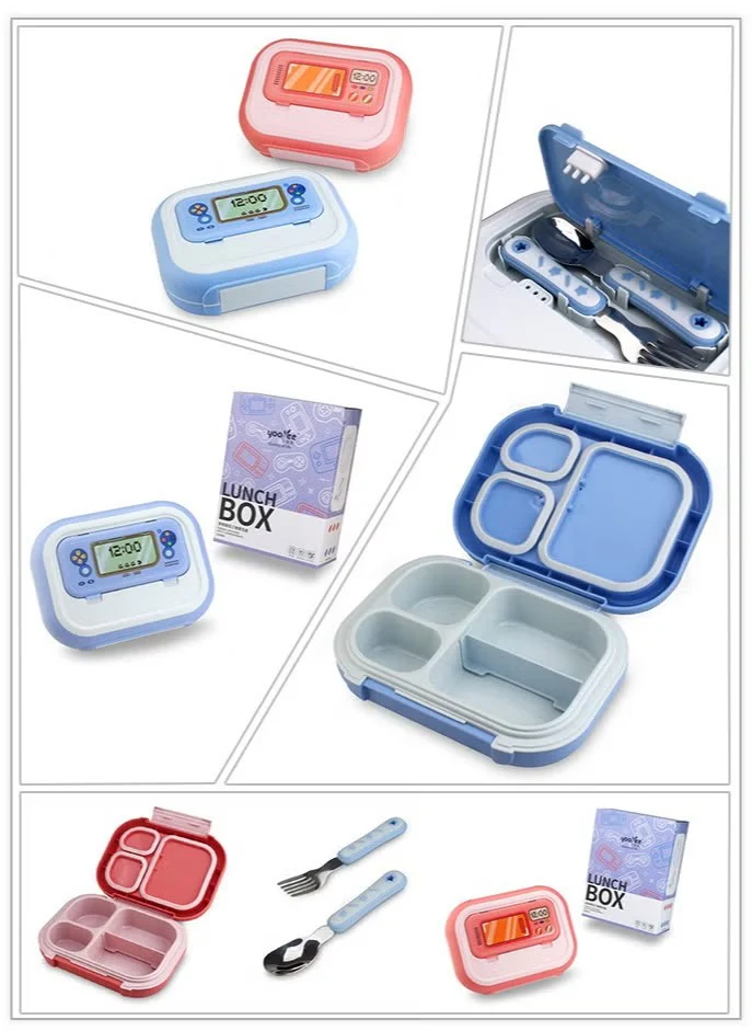 Leakproof Bento Lunch Box with 4 Compartments, Spoon & Fork for Kids, Adults, School, Work - Image 2