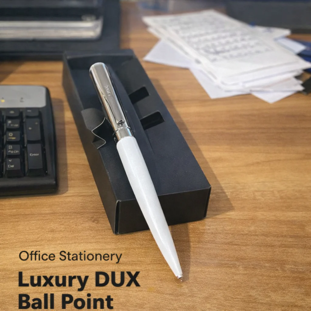 Luxury Dux Ball Point Pen – Premium White & Silver Executive Pen with Gift Box - Image 2