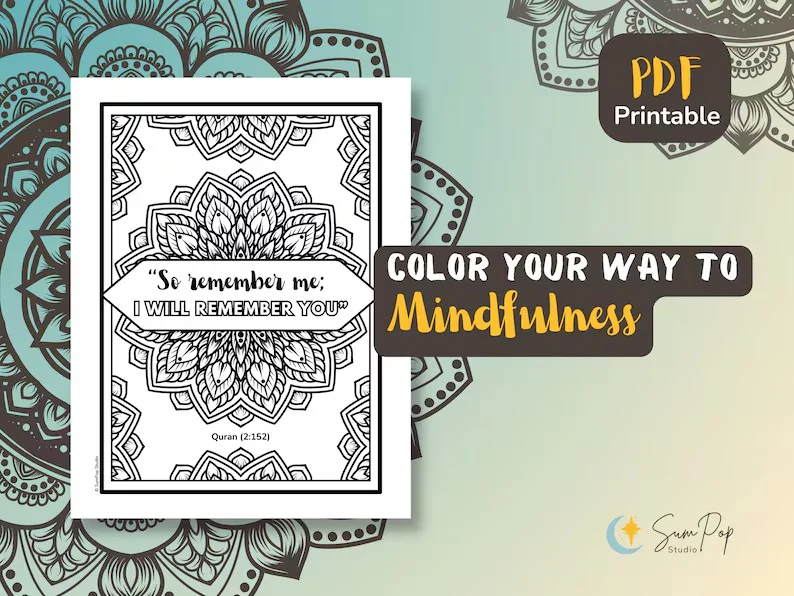 Artella Mandalas for Muslims Inspirational Coloring Pages with Islamic Phrases - Image 2