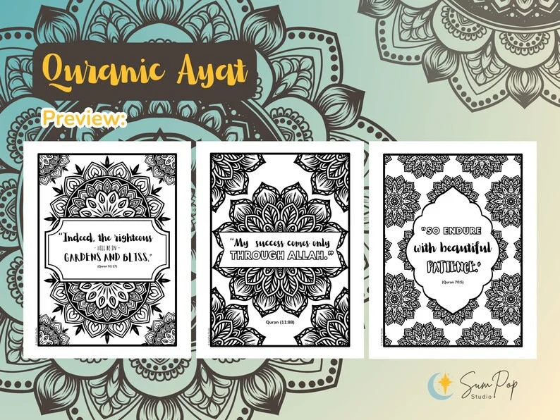 Artella Mandalas for Muslims Inspirational Coloring Pages with Islamic Phrases - Image 3