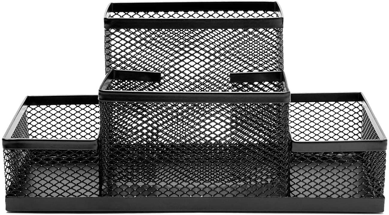 Metal Mesh Stationery Desk Organizer 4 Compartment - Image 3
