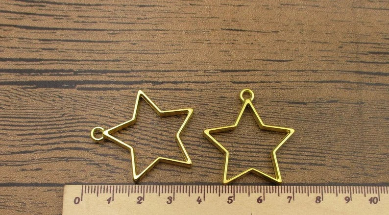Metal Star shape bezel Pendant Charm, UV Resin, DIY Customize Art & Craft 1pc - Image 3