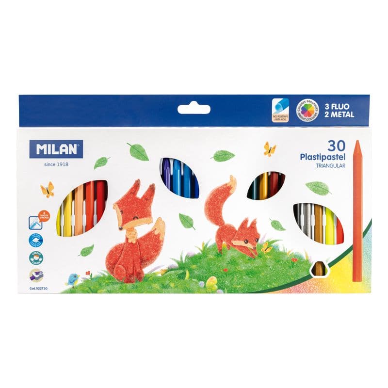 Milan Plasti Pastel Triangular Pencil Crayons Set - Image 4