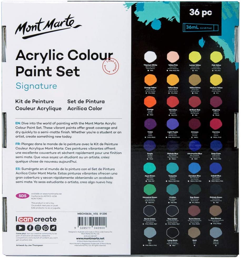 Mont Marte Acrylic Colour Paint 36ml - Image 6