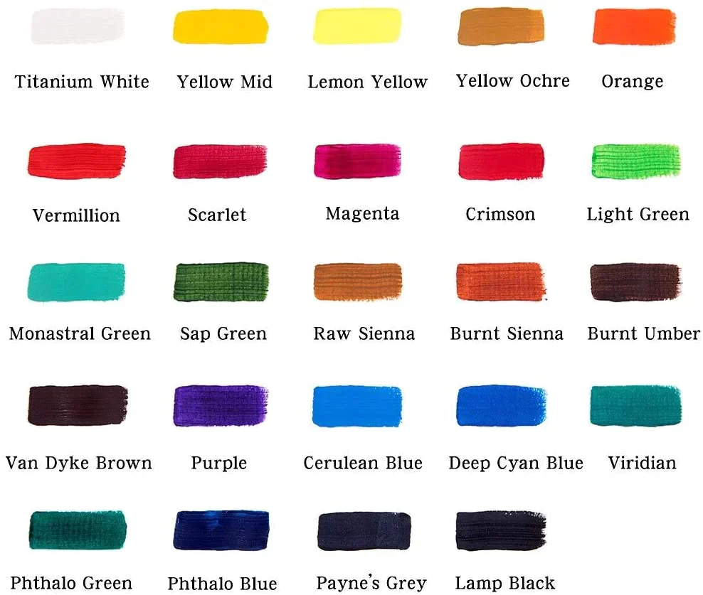 Mont Marte Acrylic Colour Paint Signature Set 36ml Pack of 24 - Image 6