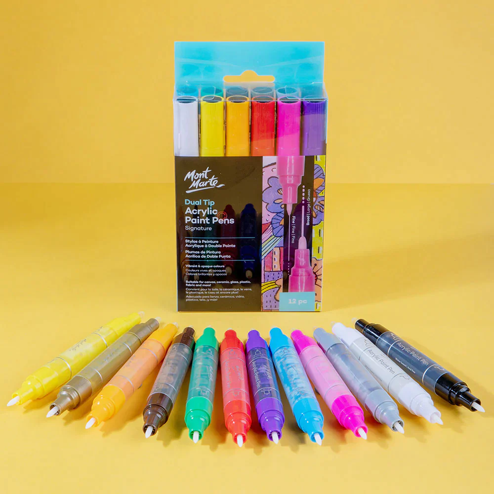 Mont Marte Dual Tip Acrylic Paint Pens Signature Set of 12 - Image 6