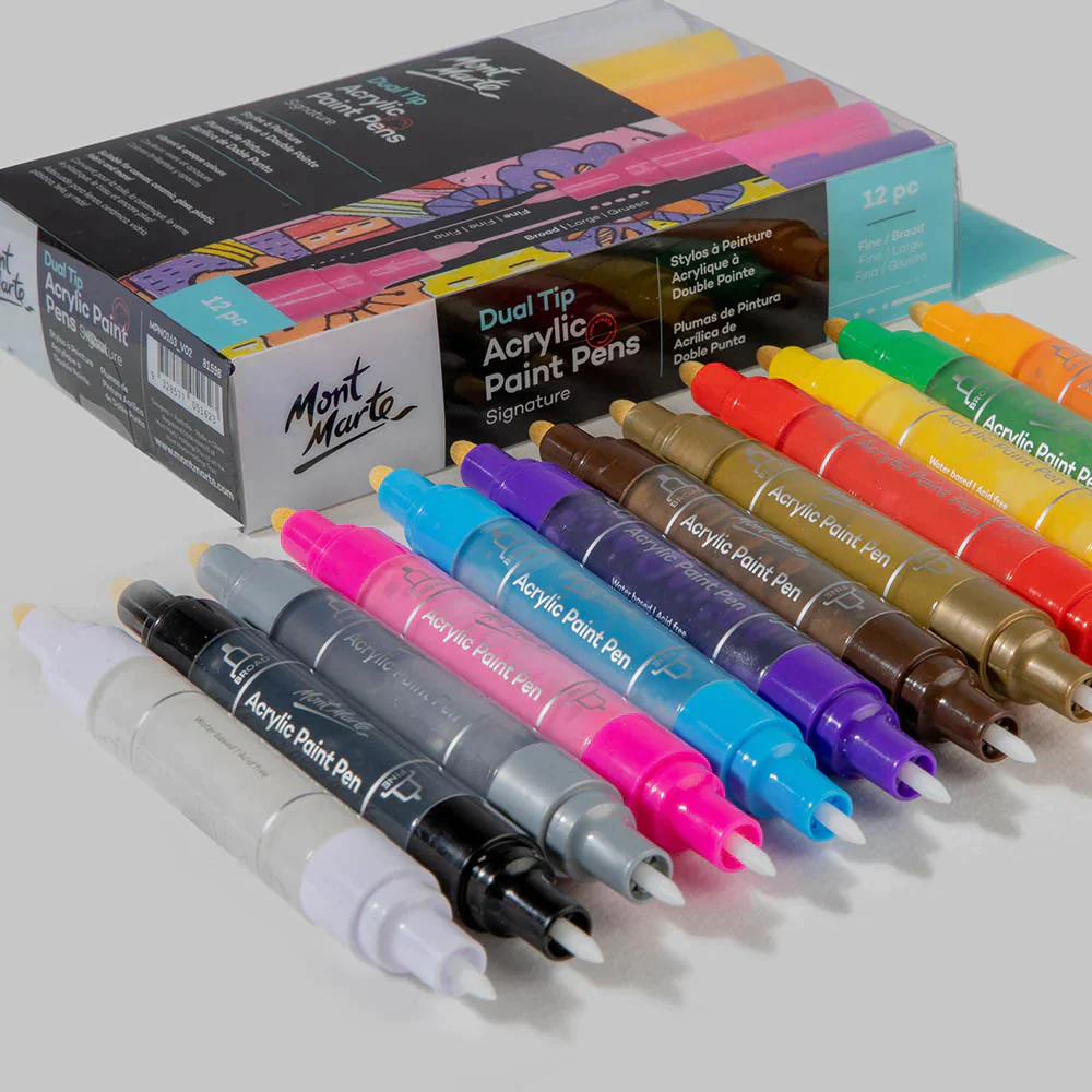 Mont Marte Dual Tip Acrylic Paint Pens Signature Set of 12 - Image 7