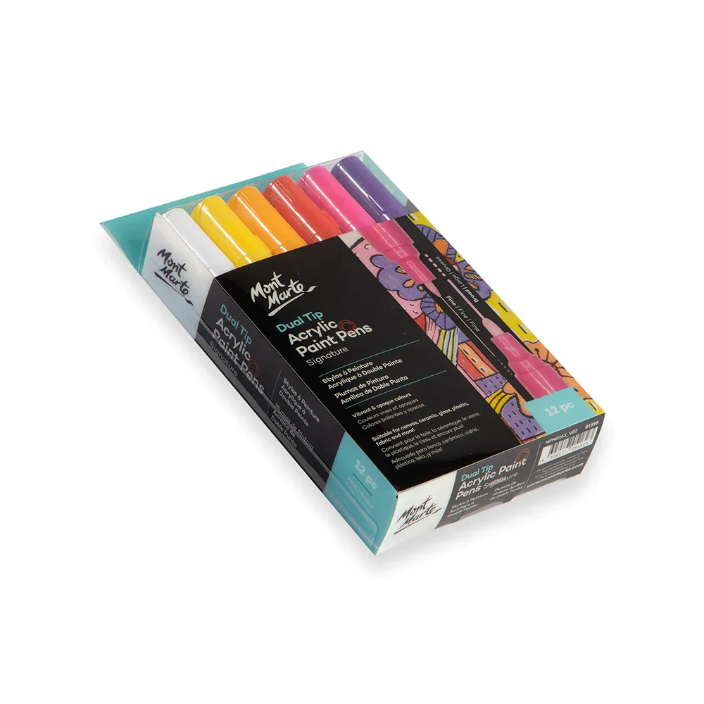 Mont Marte Dual Tip Acrylic Paint Pens Signature Set of 12 - Image 8