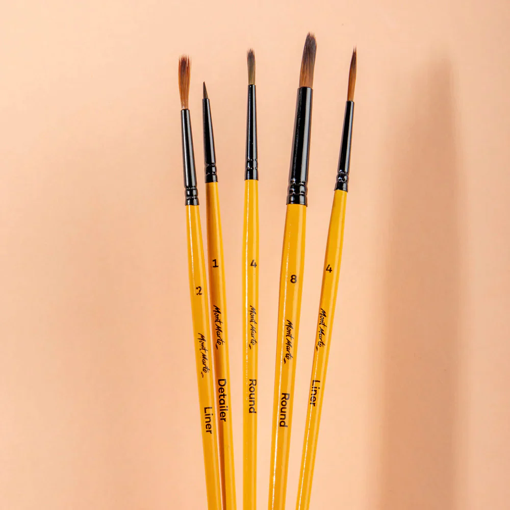 Mont Marte Gallery Series Acrylic Brush Set Of 6 - Image 2