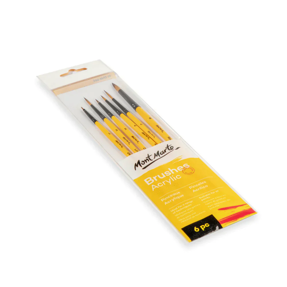 Mont Marte Gallery Series Acrylic Brush Set Of 6 - Image 8