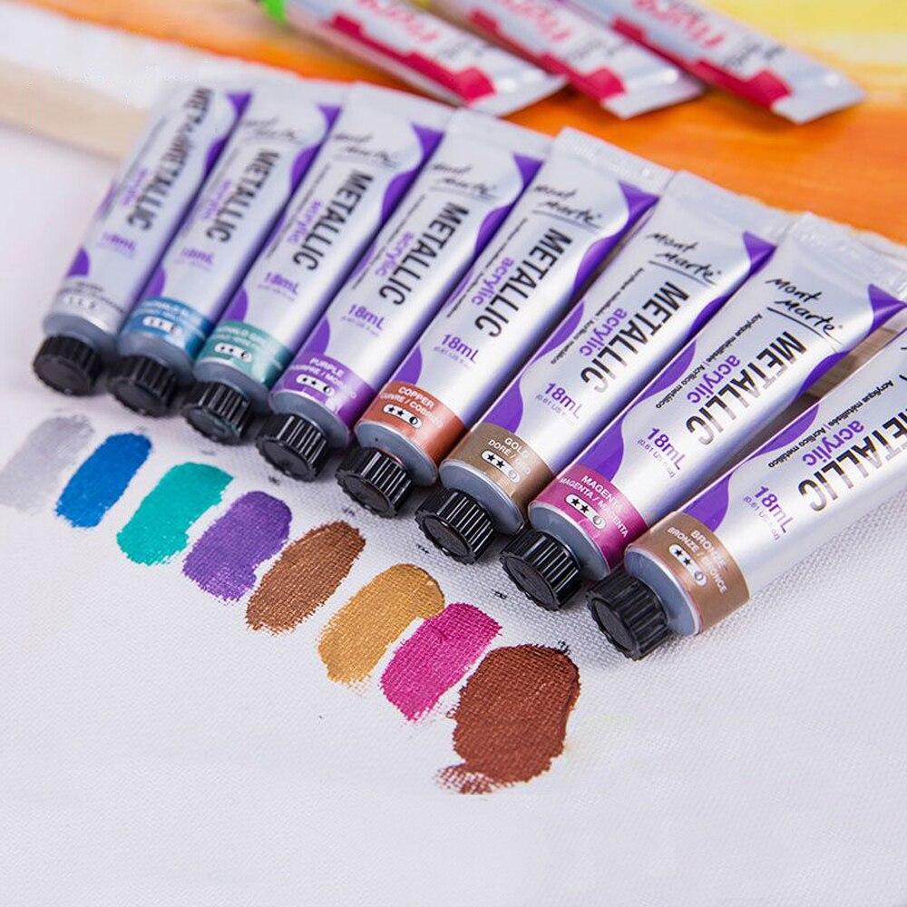 Mont Marte Metallic Acrylic Paints 18 ml Tubes Set Of 8 Pieces - Image 2