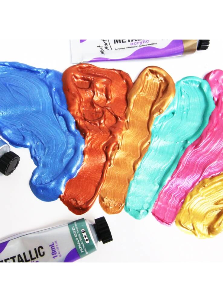 Mont Marte Metallic Acrylic Paints 18 ml Tubes Set Of 8 Pieces - Image 4