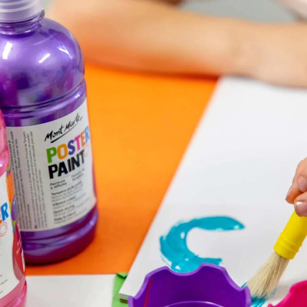 Mont Marte Poster Paint 500ml Metallic Purple - Image 3