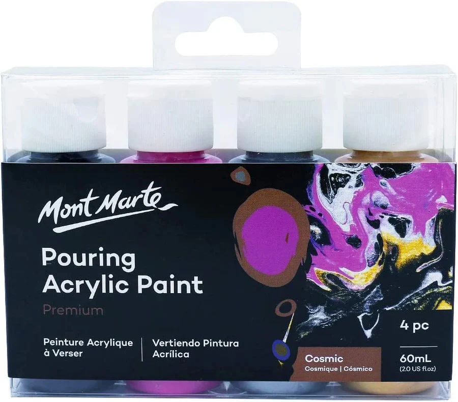 Mont Marte Pouring Acrylic Paint Set Premium 4pc x 60ml - Image 8