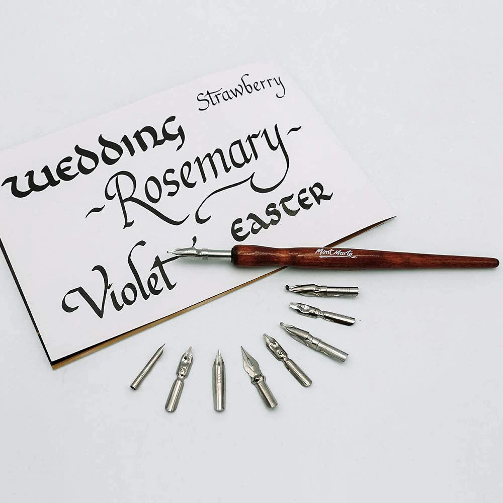 Mont Marte Signature Calligraphy Dip Pen 10Pcs Set - Image 4