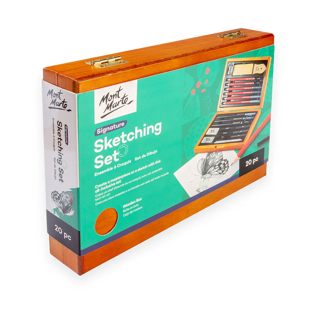 Mont Marte Sketching Set in Wooden Box Signature 20pc - Image 4