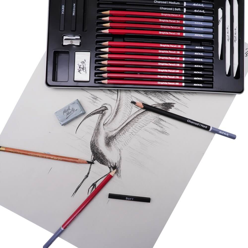 Mont Marte Sketching Tin Set Signature 27pc - Image 3