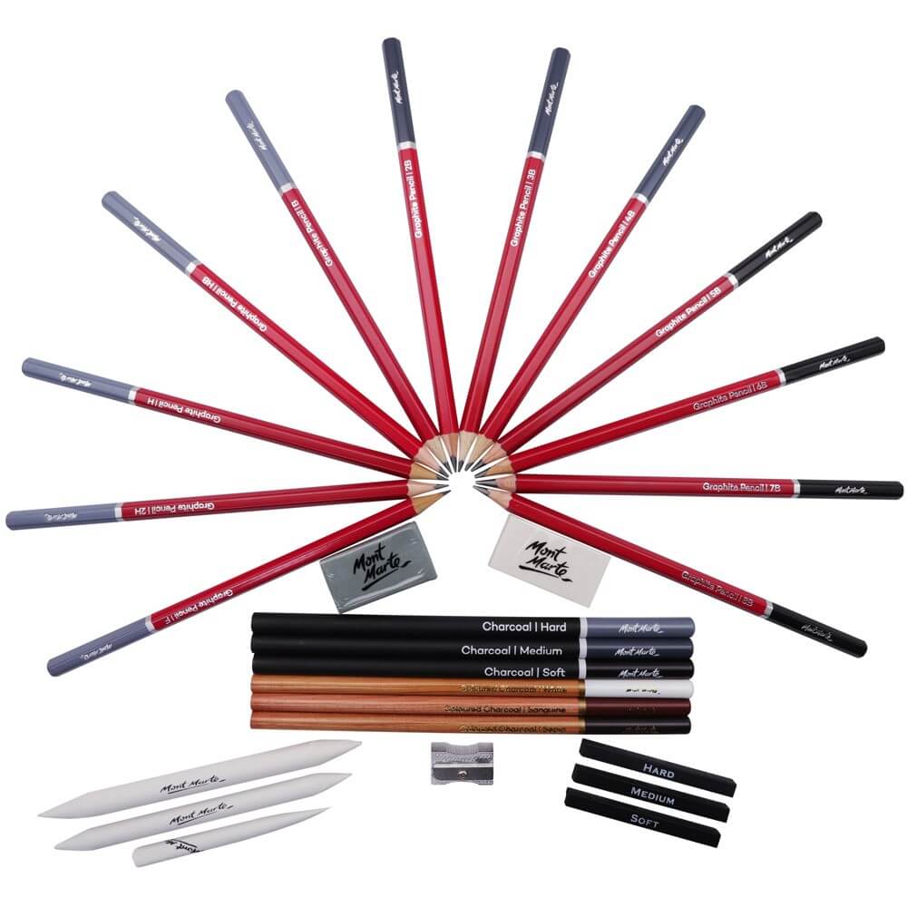 Mont Marte Sketching Tin Set Signature 27pc - Image 5
