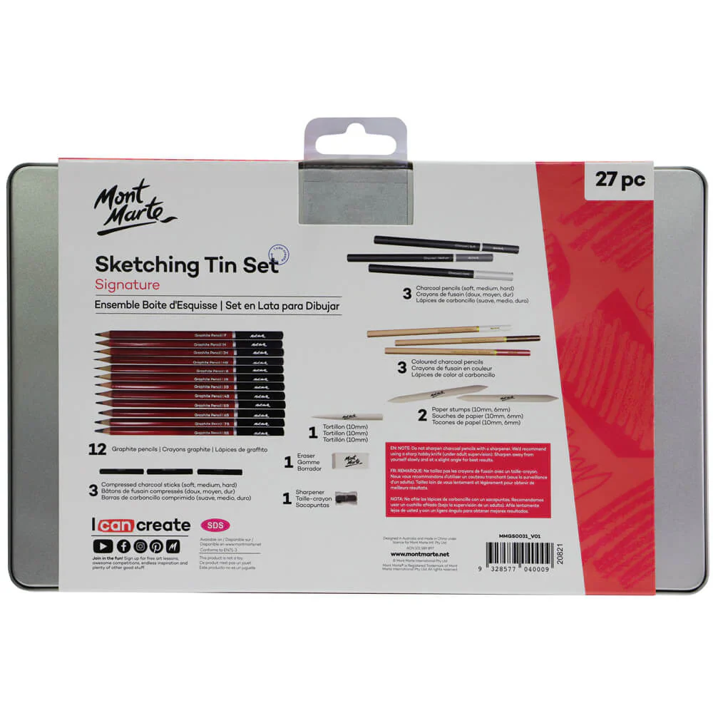 Mont Marte Sketching Tin Set Signature 27pc - Image 6
