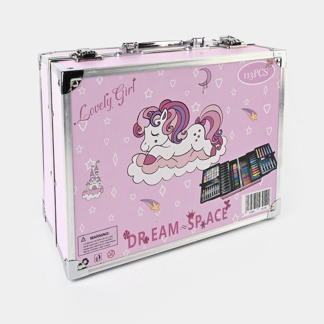 Moon Rocket 113pcs Art Kit – Space Theme Coloring & Drawing Set (Blue & Pink) - Image 6