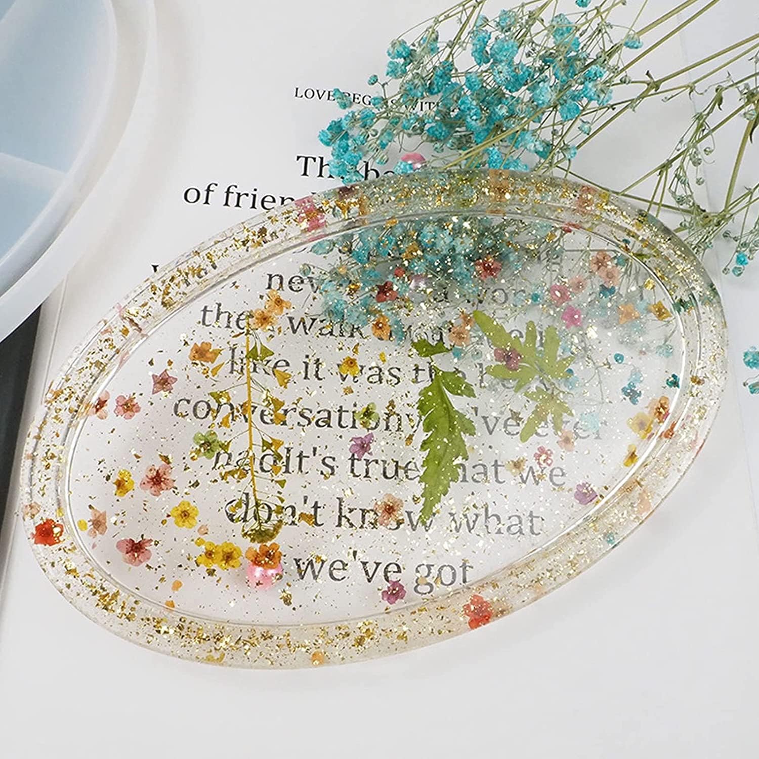 Oval Silicone Resin Tray Mold – DIY Epoxy Serving Tray & Decorative Art Casting Mold - Image 3