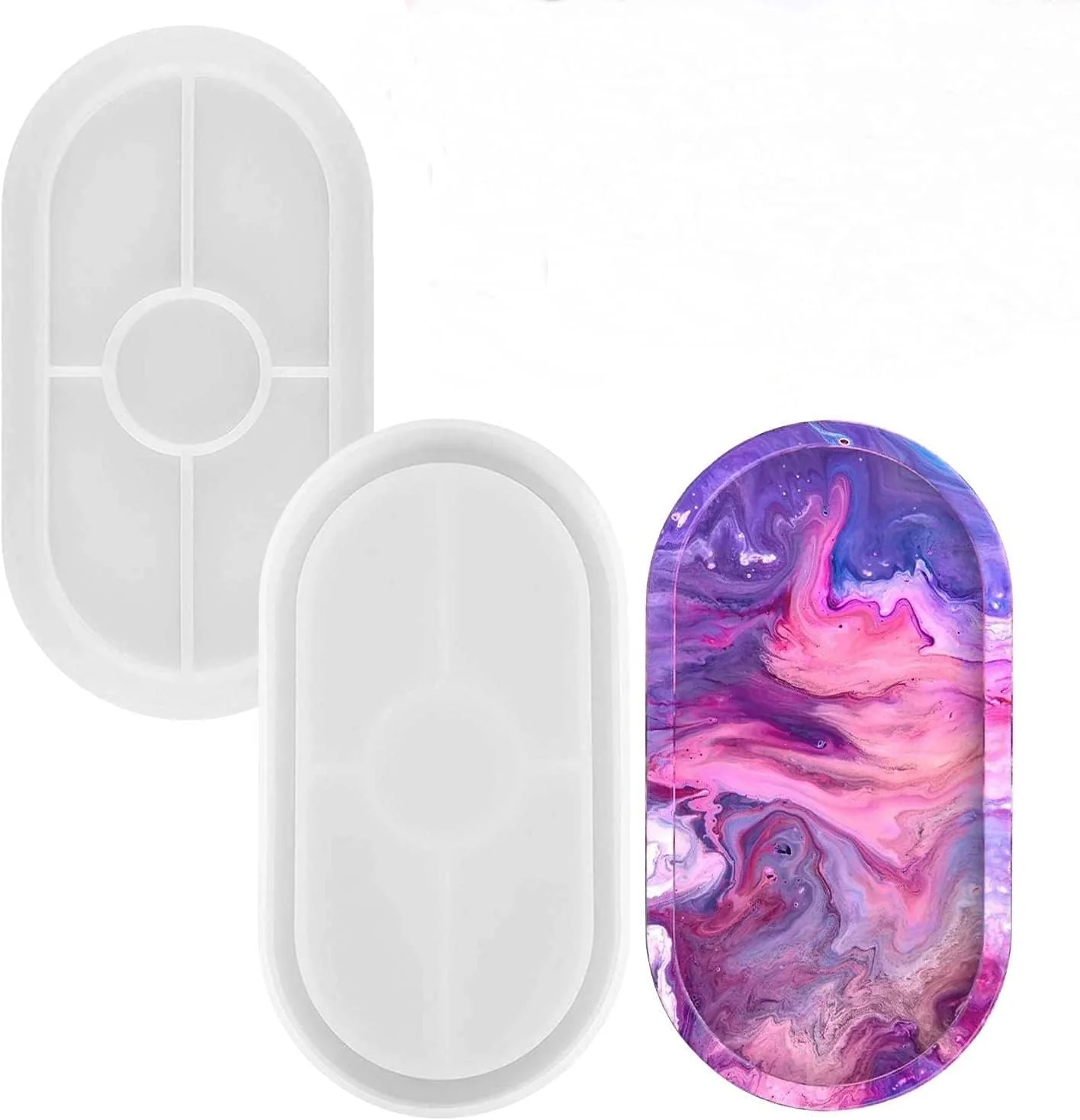 Oval Silicone Resin Tray Mold – DIY Epoxy Serving Tray & Decorative Art Casting Mold - Image 8
