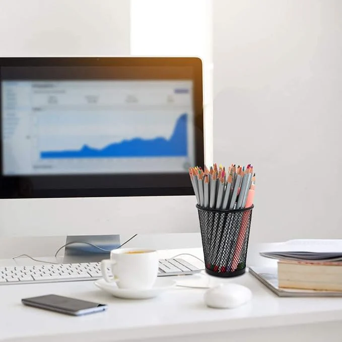 Pen Holder Metal Mesh Pencil Holder Cone Shape - Image 6