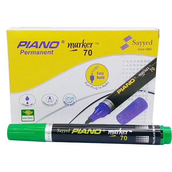 Piano Permanent Marker Green Round Tip 70 - Image 2