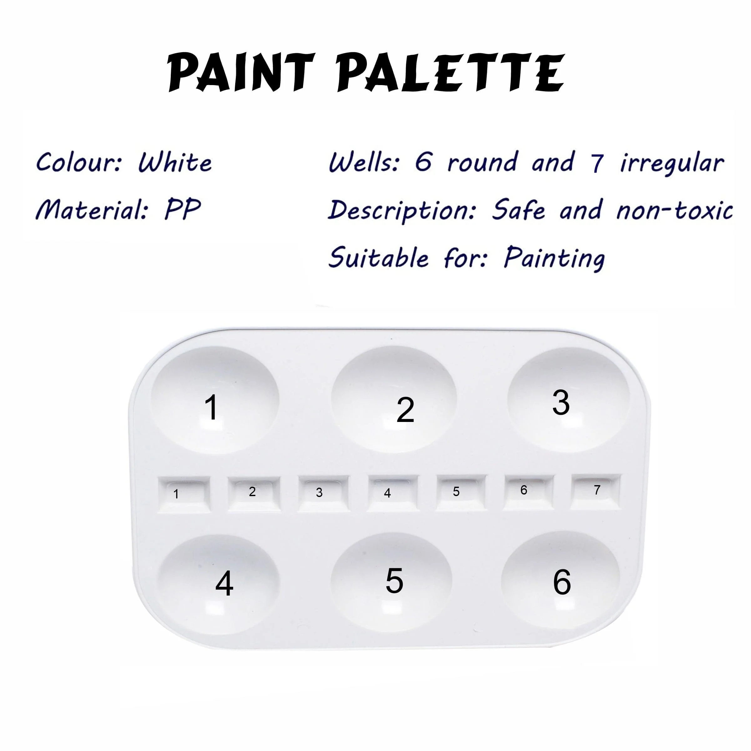 Plastic Paint Palette 6 Pot Large - Image 2