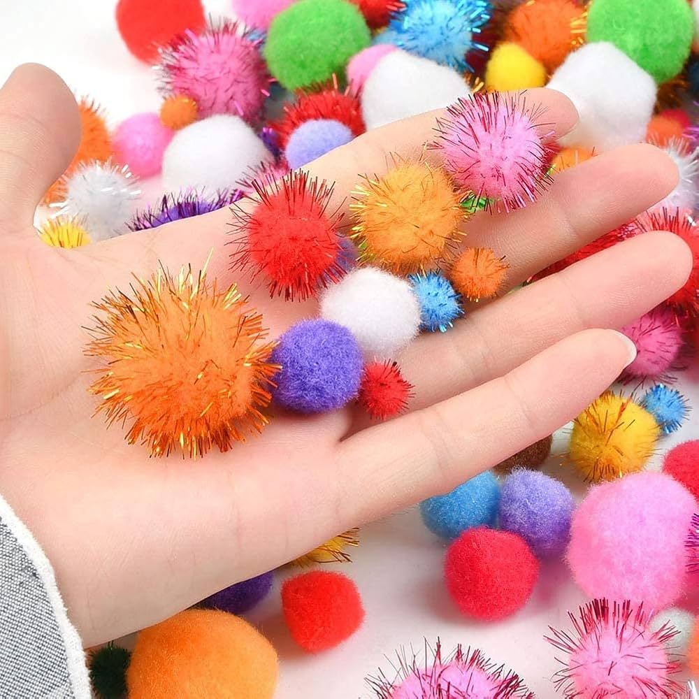 Pom Pom Glitter Different Sizes - Mix Colour - CRAFT - Image 2