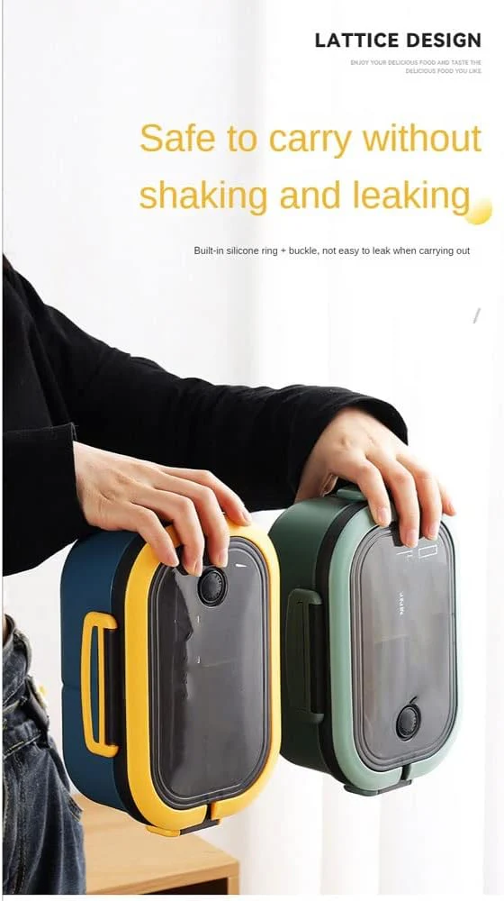 Portable 2 Layers Airtight Lunch Box 1200ml - Image 4