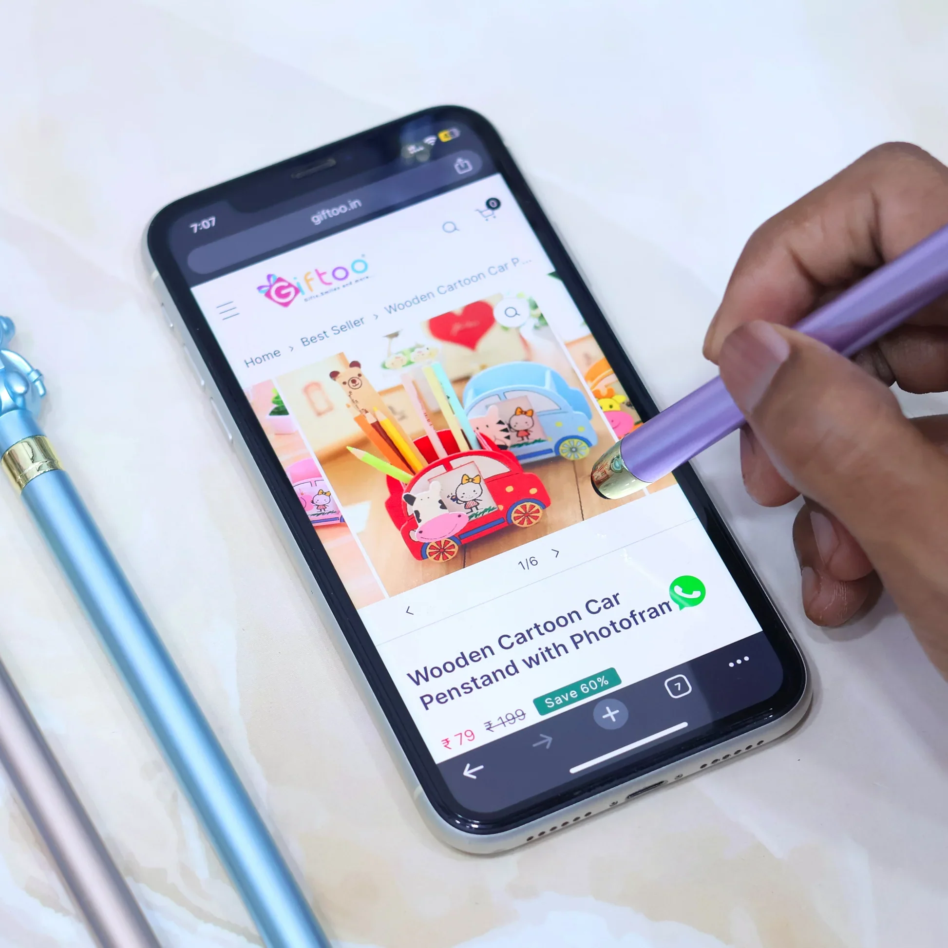 Rabbit Glossy Touchscreen Stylus and Writing Pen 2 in 1 - Image 4
