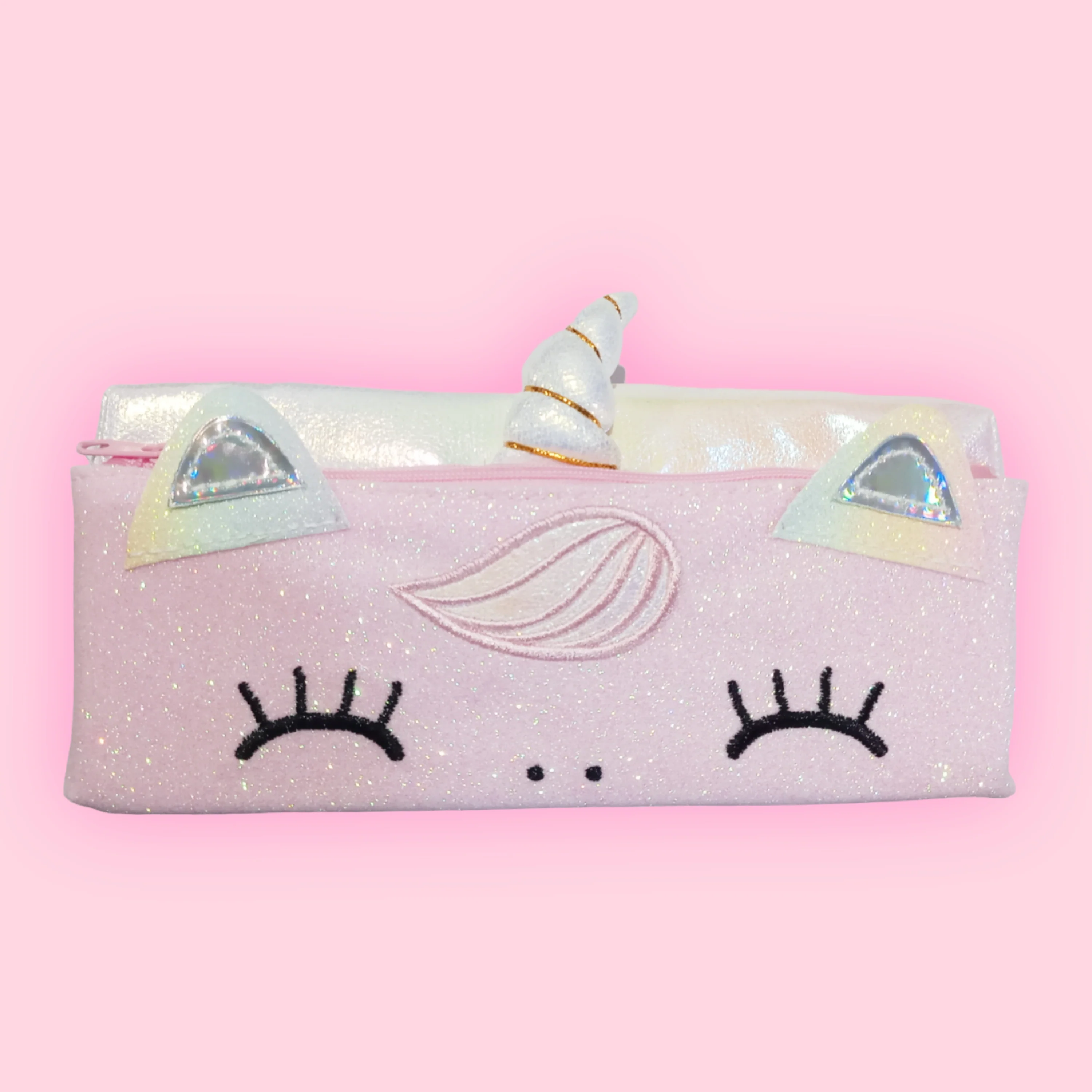 Rainbow Unicorn Glitter Pencil Pouch - Image 3