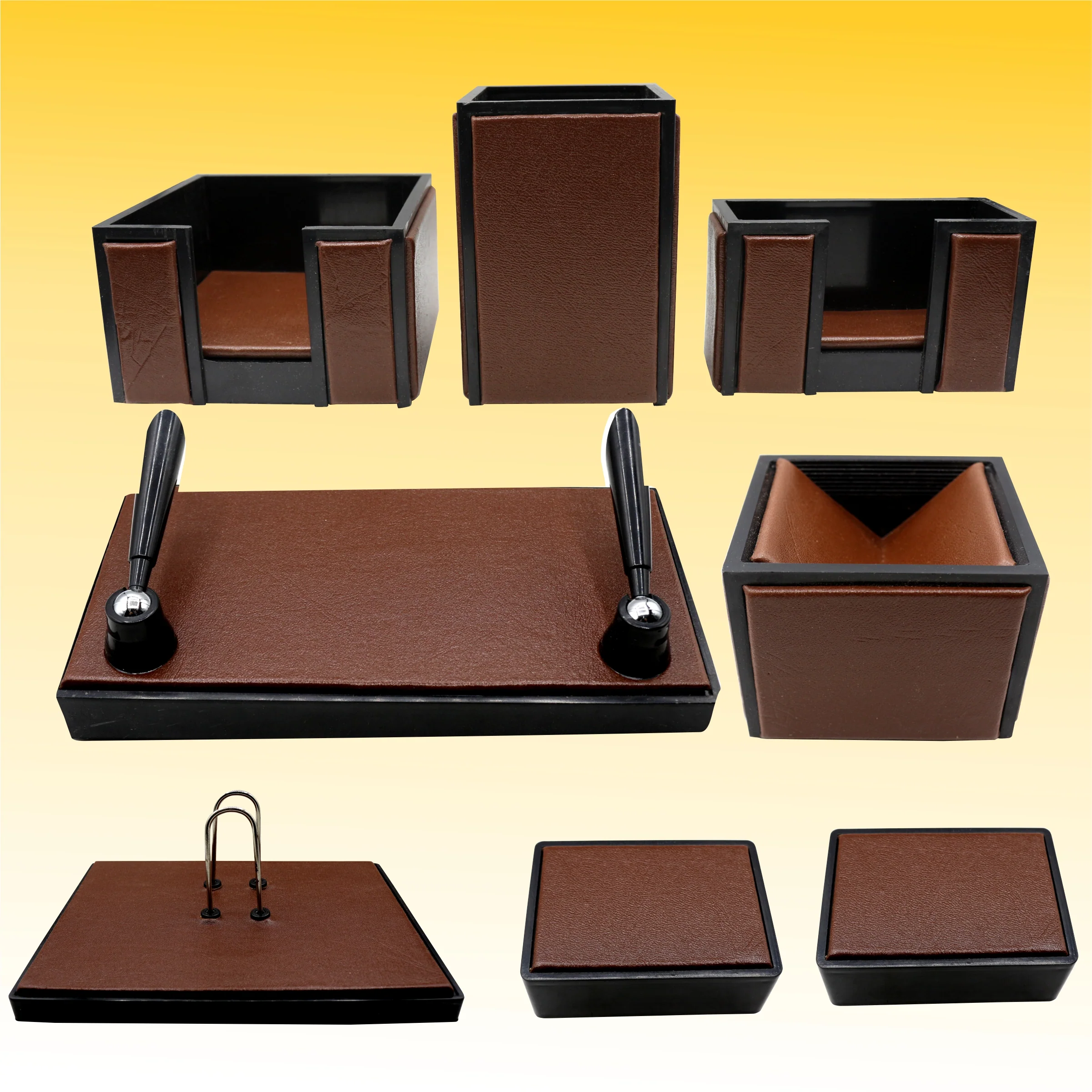 Senator Rexine Leather Desk Organizer 8pcs Set #20 - Image 9