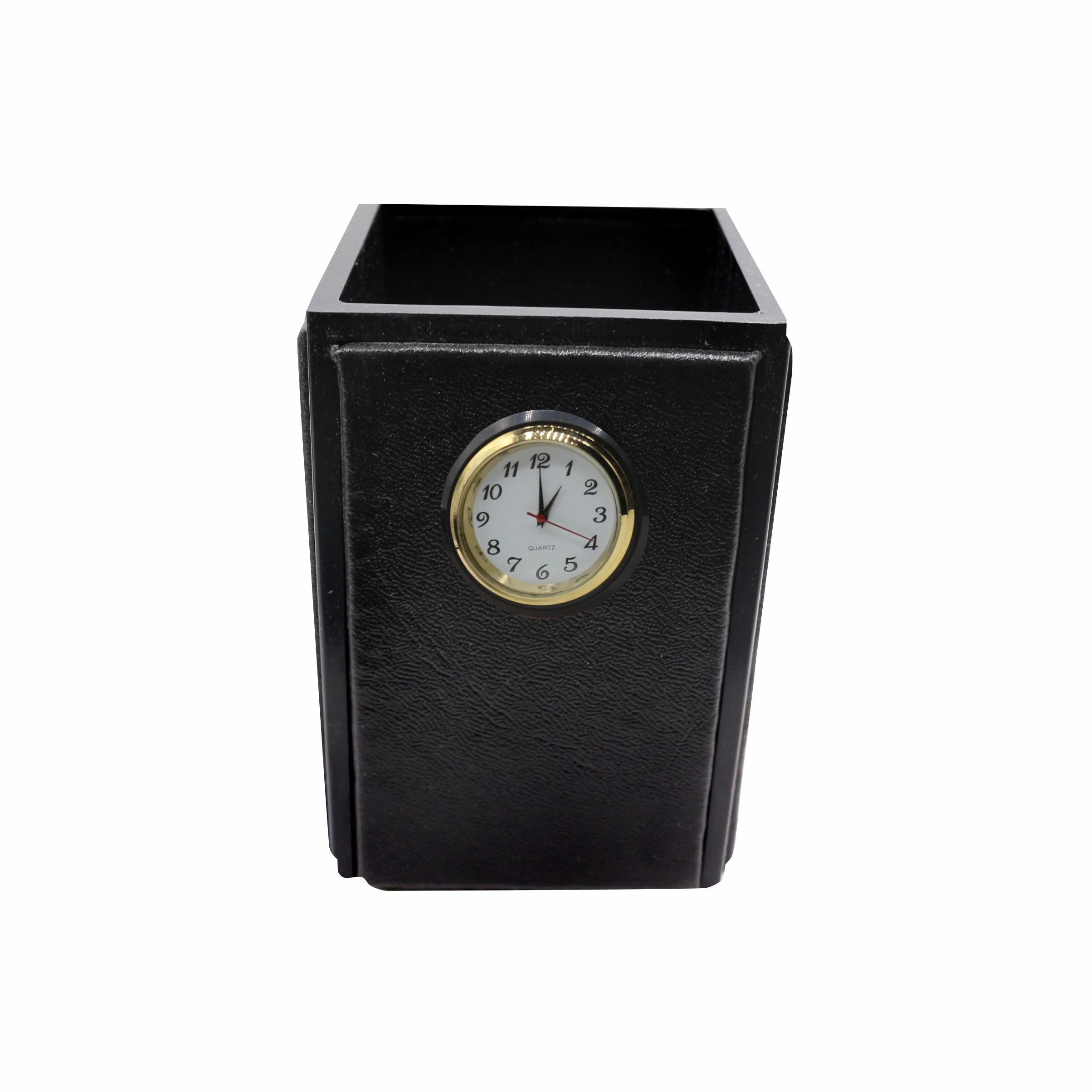 Senator Rexine Leather Office Desk Organizer 8pcs Set With Watch #20(Black) - Image 4