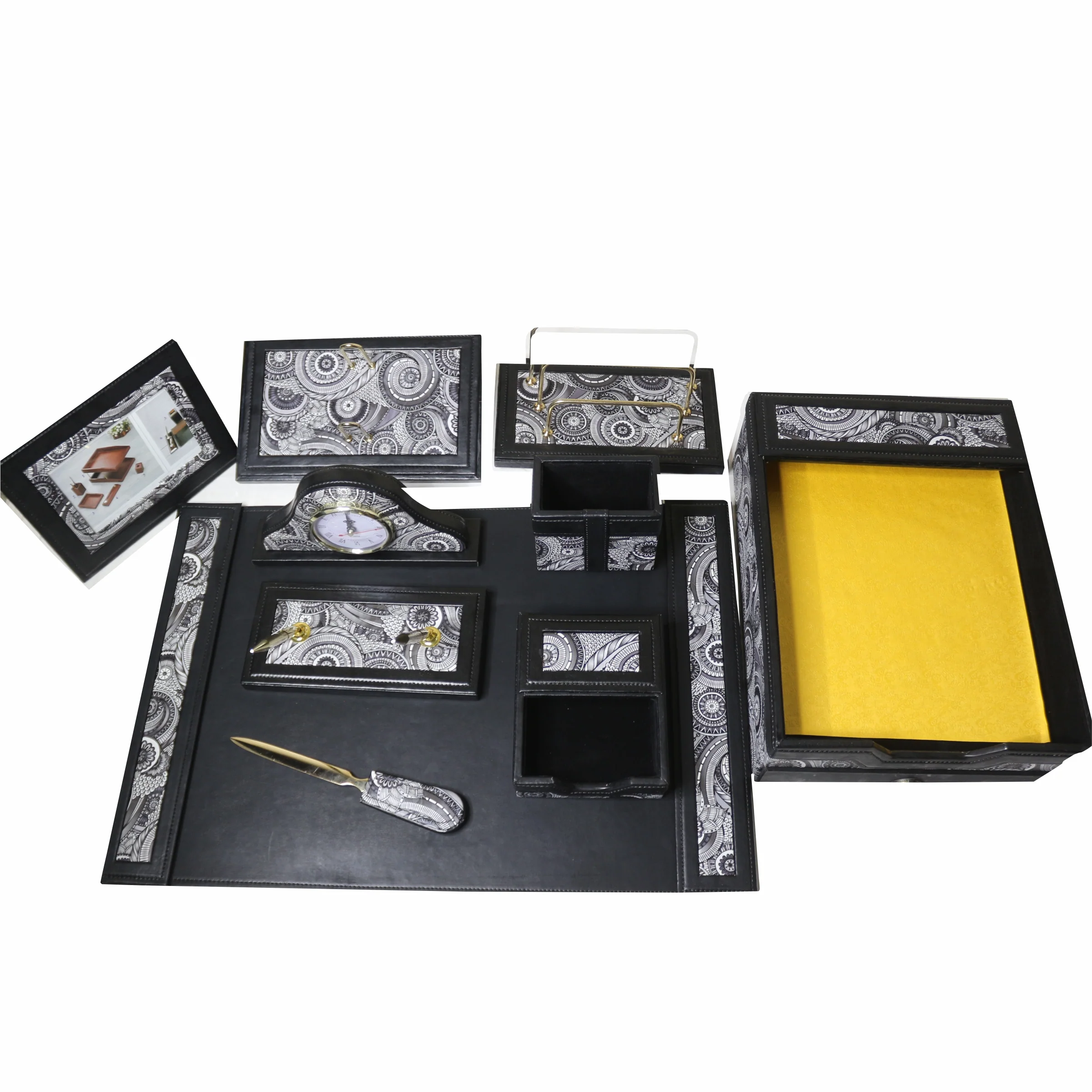 Sensa Luxury Executive Wooden Table Organizer 11pcs Set #245