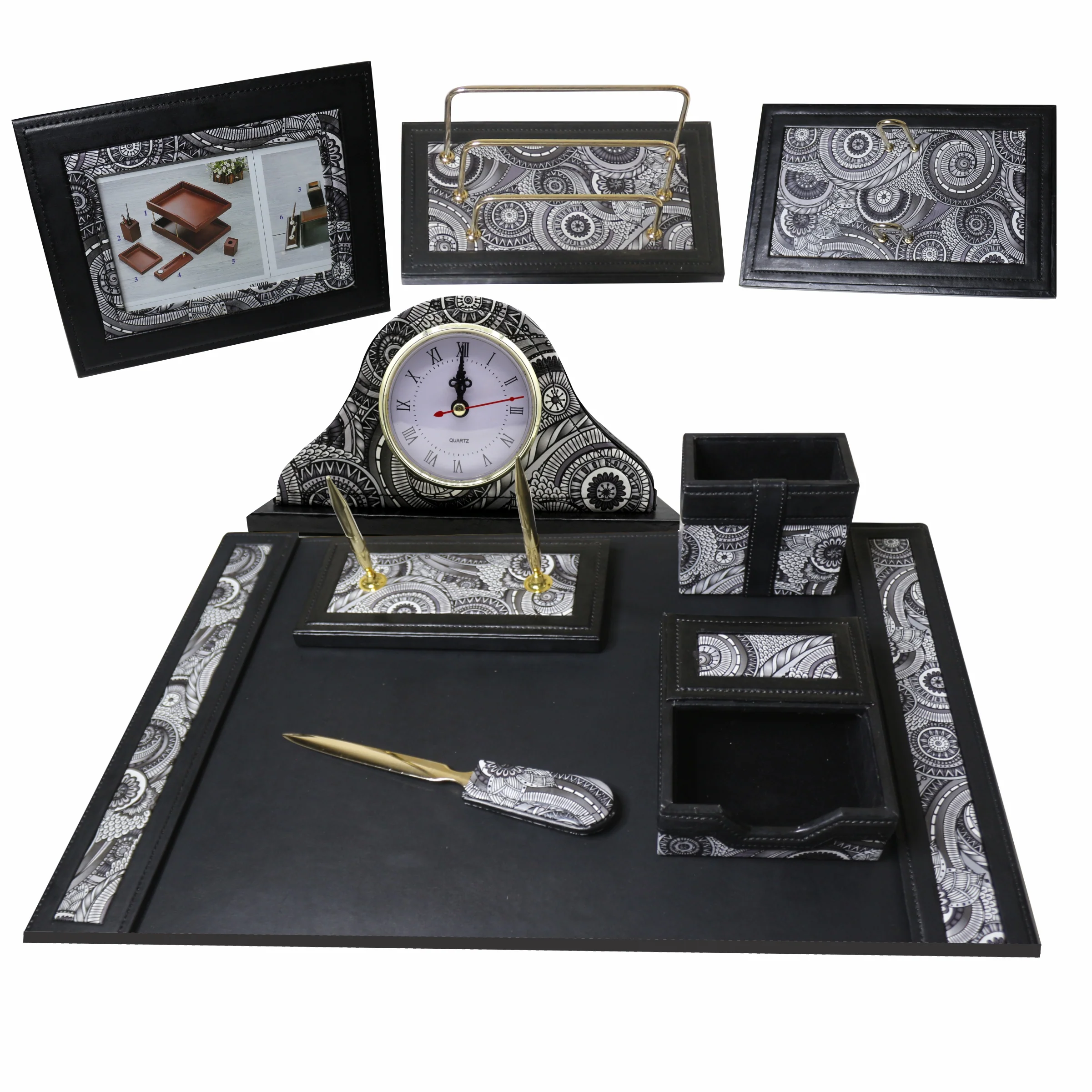 Sensa Luxury Executive Wooden Table Organizer 11pcs Set #245 - Image 2
