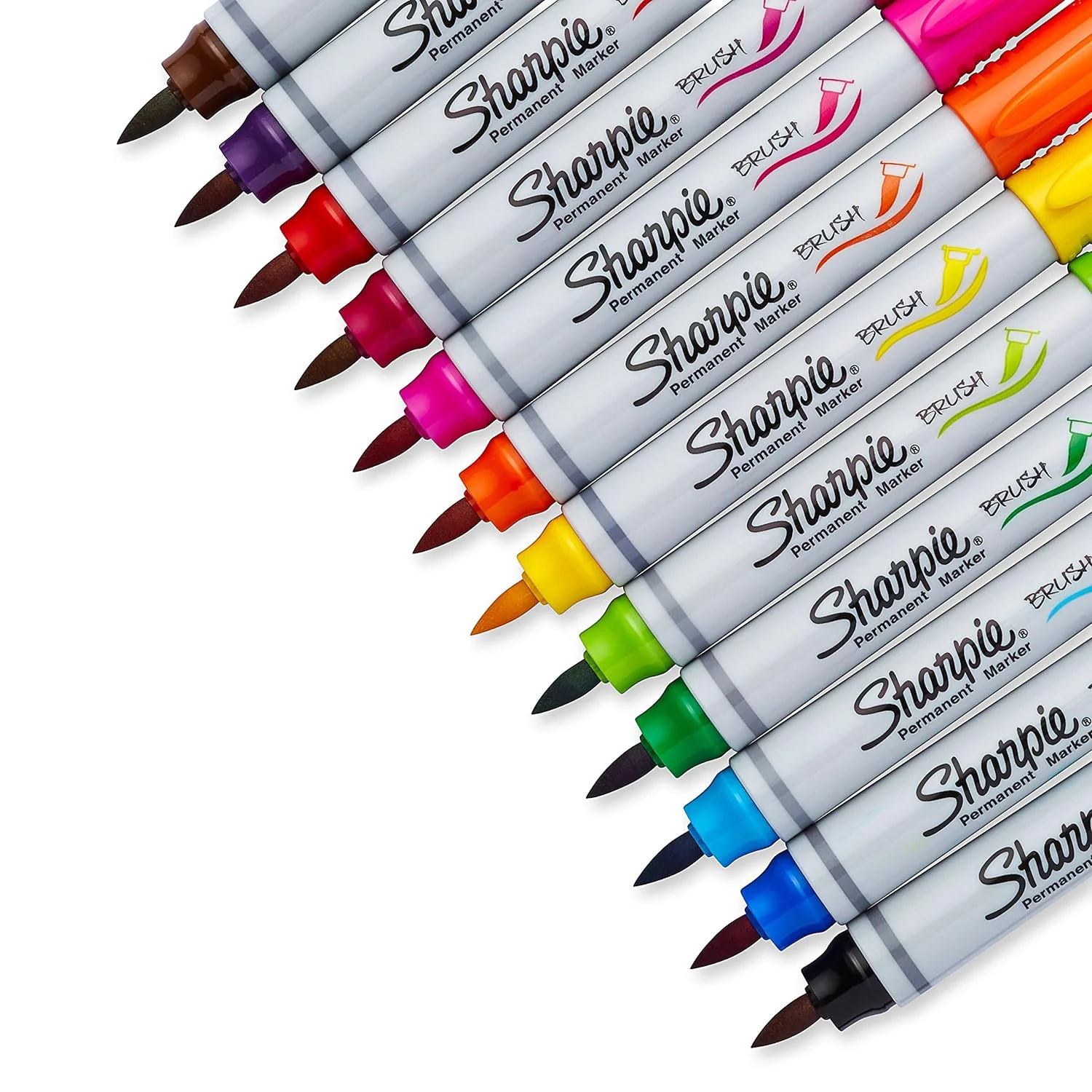 Sharpie Brush Tip Permanent Markers Pack of 12 (1810704) - Image 2