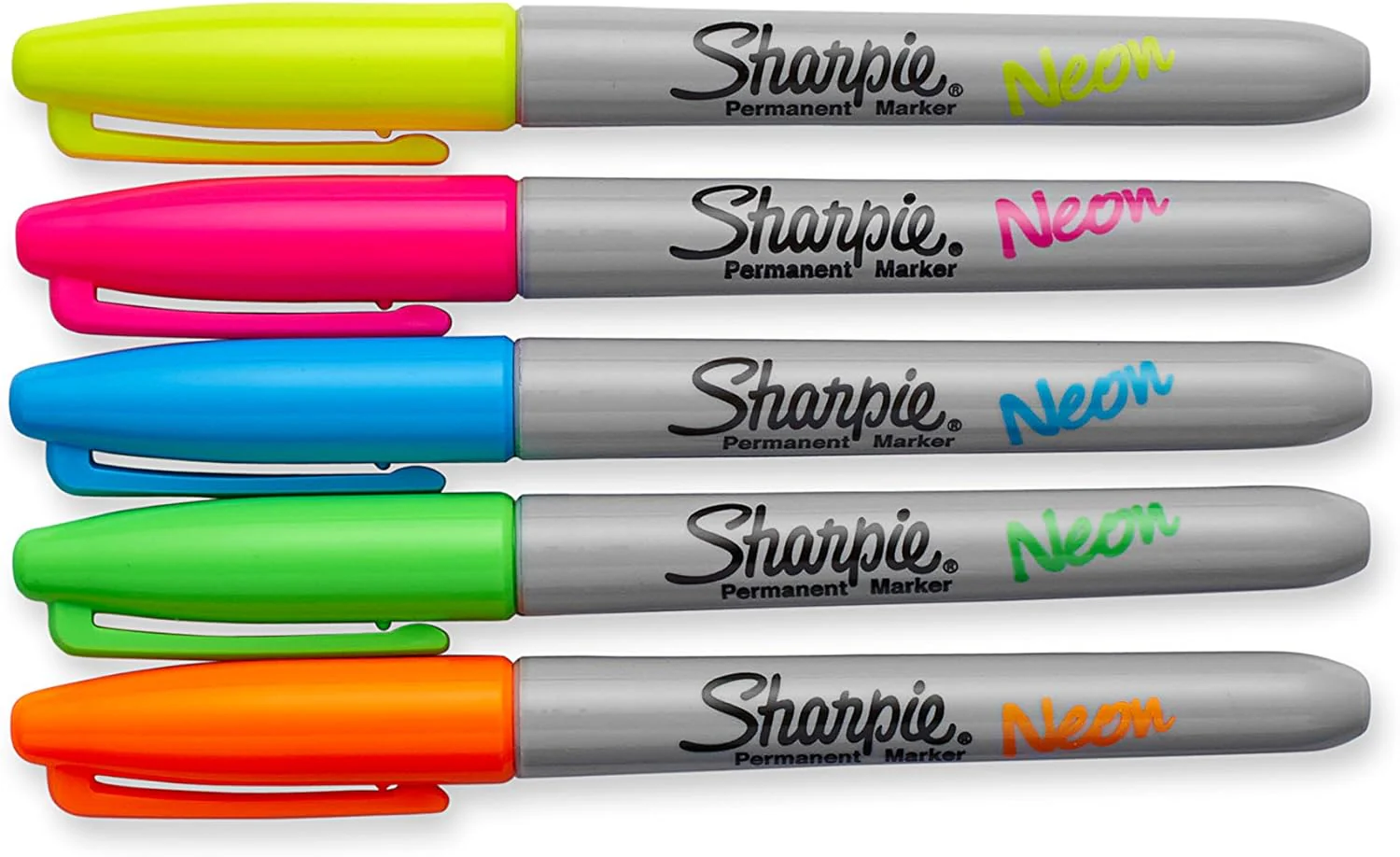 Sharpie Neon Fine Point Permanent Markers Pack of 5 (1860443) - Image 2