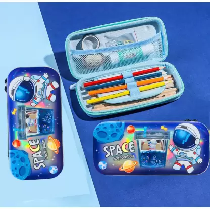 Space Exploration Luxury Glitter Water Gel Pencil Pouch for Kids - Image 3