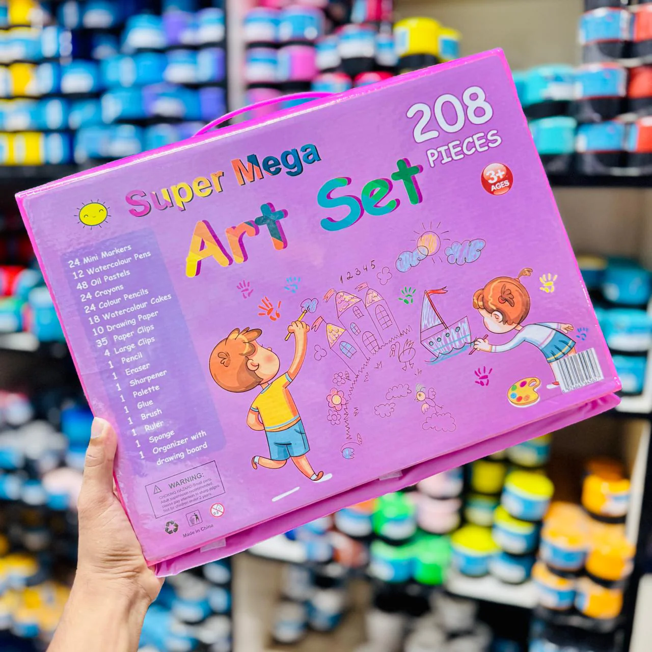 Super Mega 208 Pieces Art Set – Kids Complete Drawing & Coloring Kit (3+ Ages) - Image 4