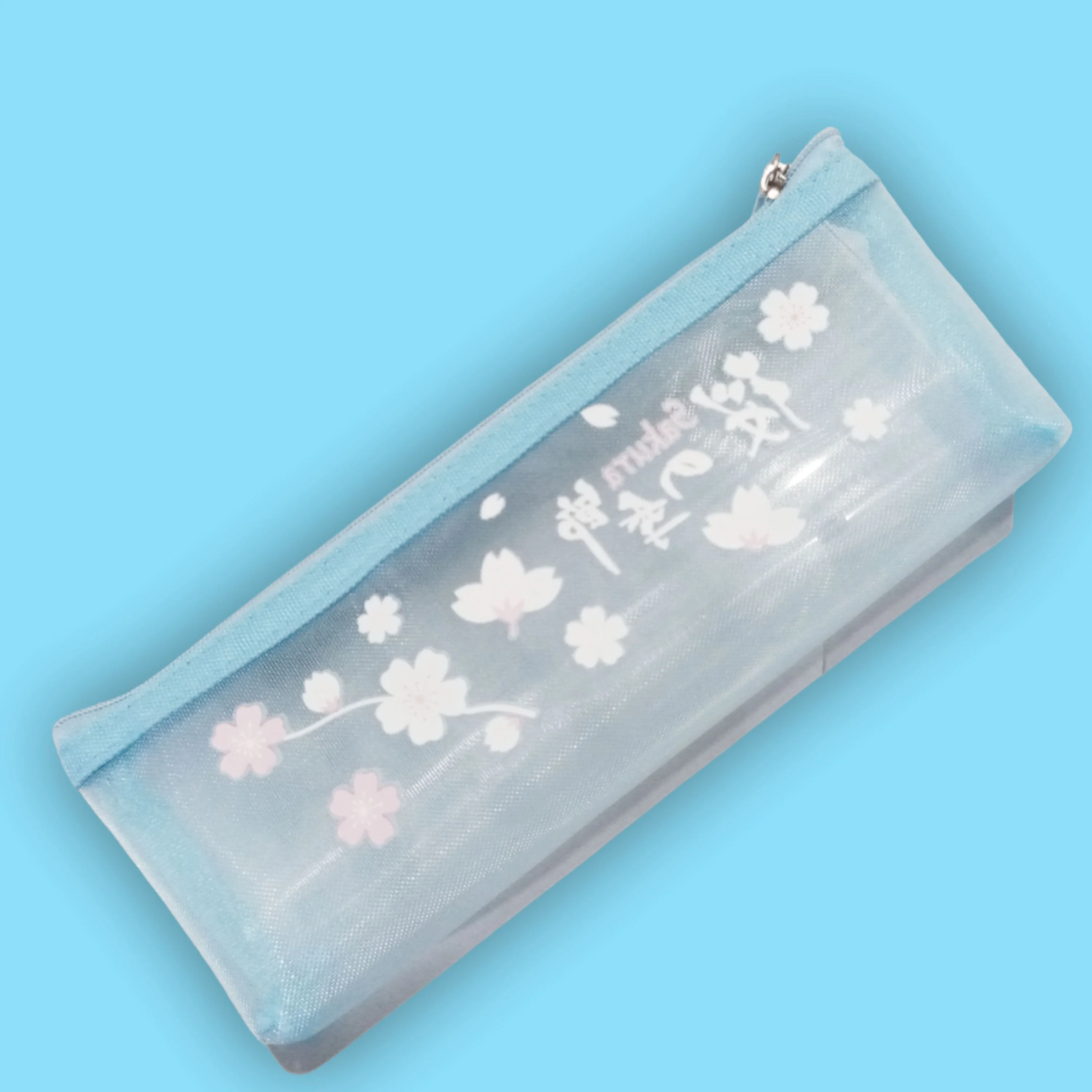 Sweet Frosted Sakura Transparent Pencil Pouch - Image 3