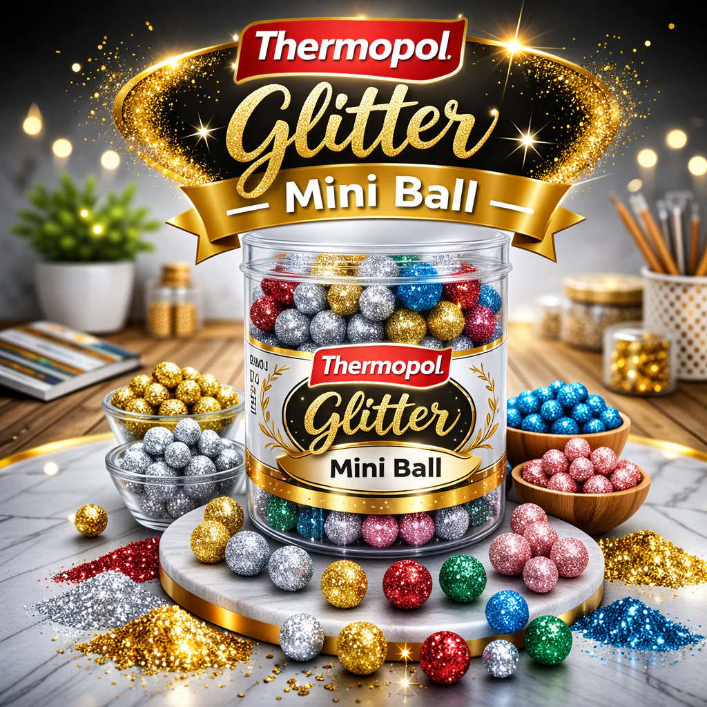 Thermopol Glitter Mini Ball – Silver Thermocol Decorative Craft Balls for Fine Arts & DIY Projects - Image 2