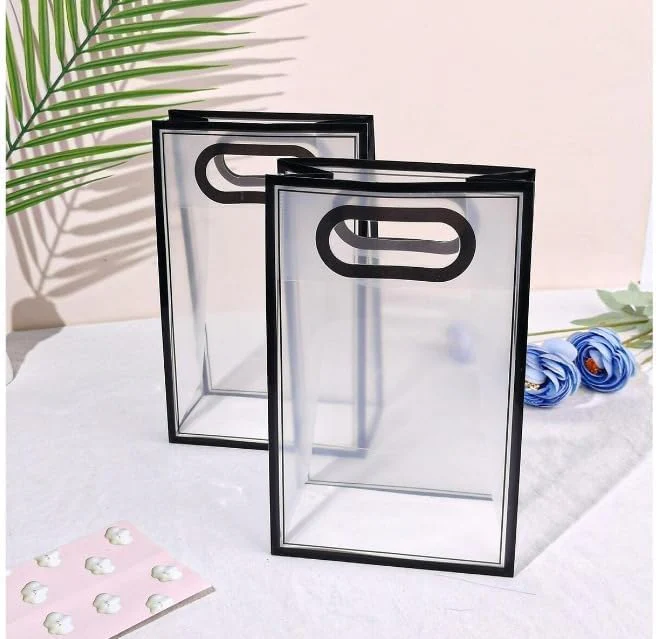Transparent Gift Bag with Handle Small 26x18x8cm | Clear PVC Gift Packaging Bag for Stationery, Birthday & Special Occasions 1pc - Image 3
