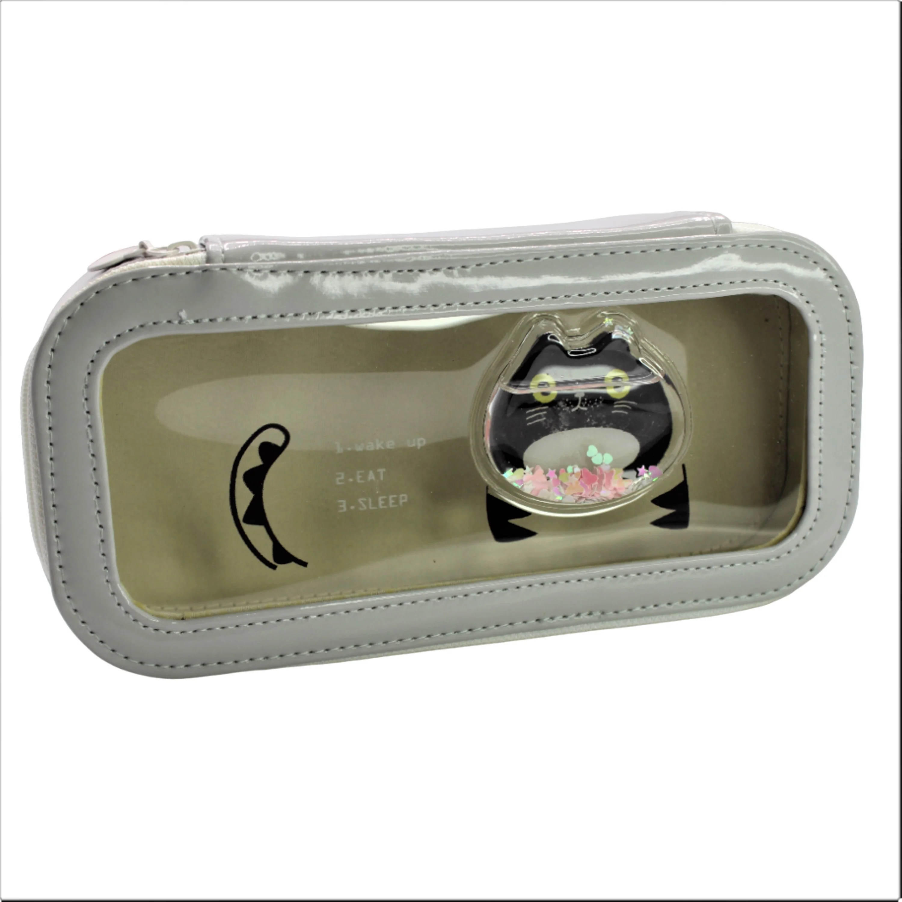 Transparent Glitter Liquid Pencil Pouch for Kids - Image 3