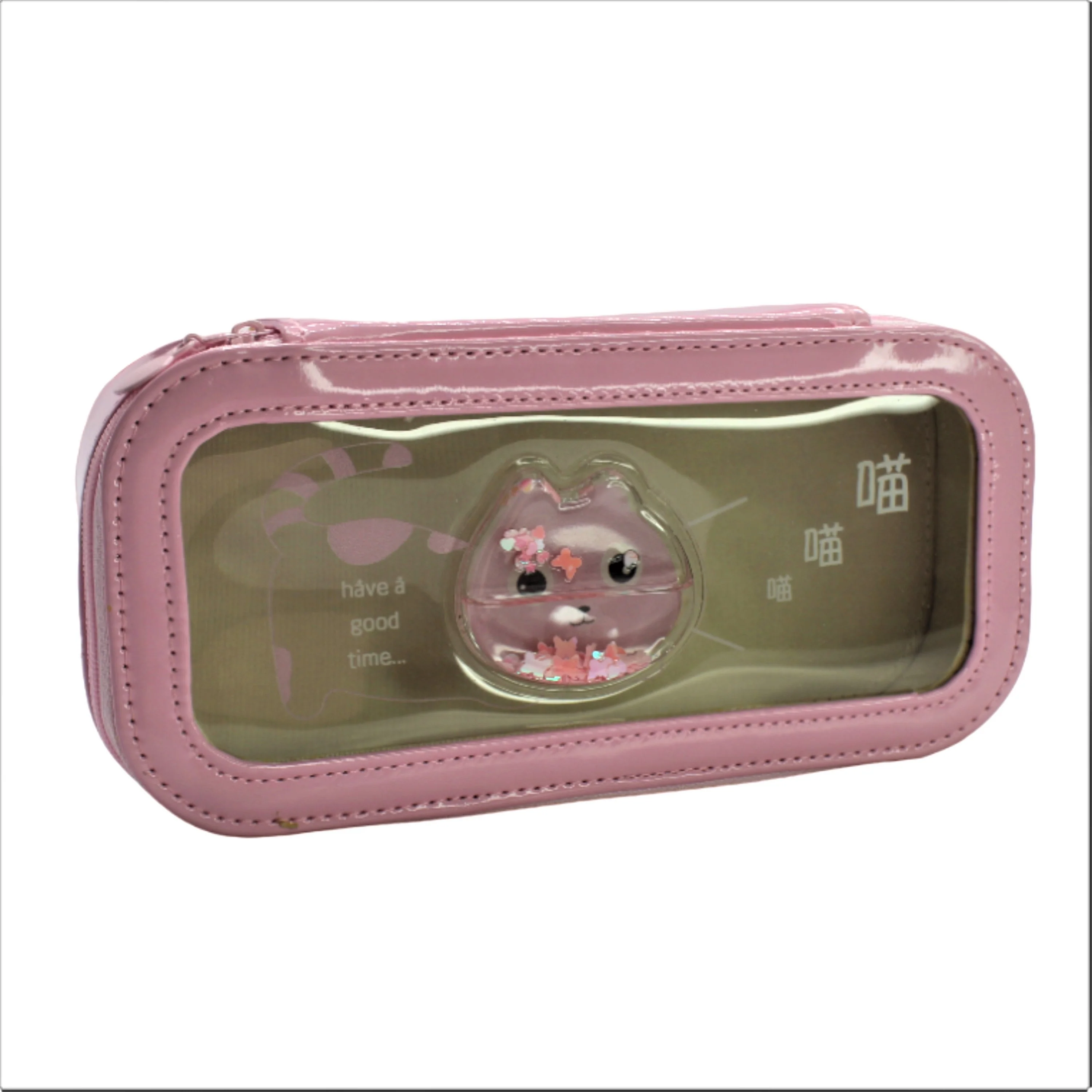 Transparent Glitter Liquid Pencil Pouch for Kids - Image 4