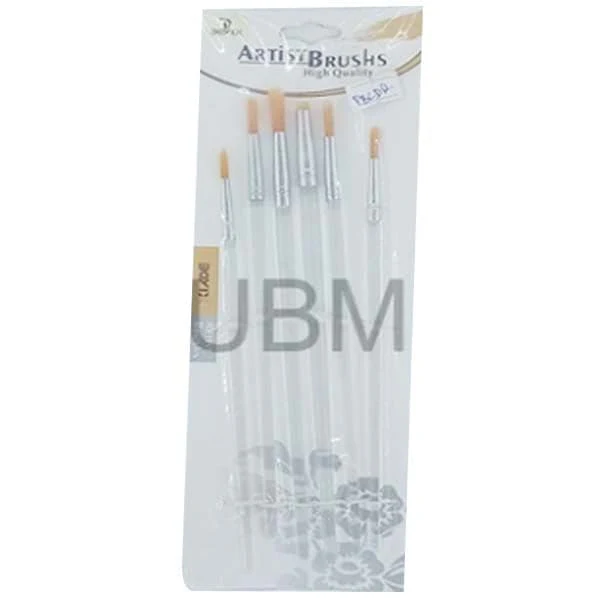 Transparent Round Paint Brush Pack of 6 - Image 3