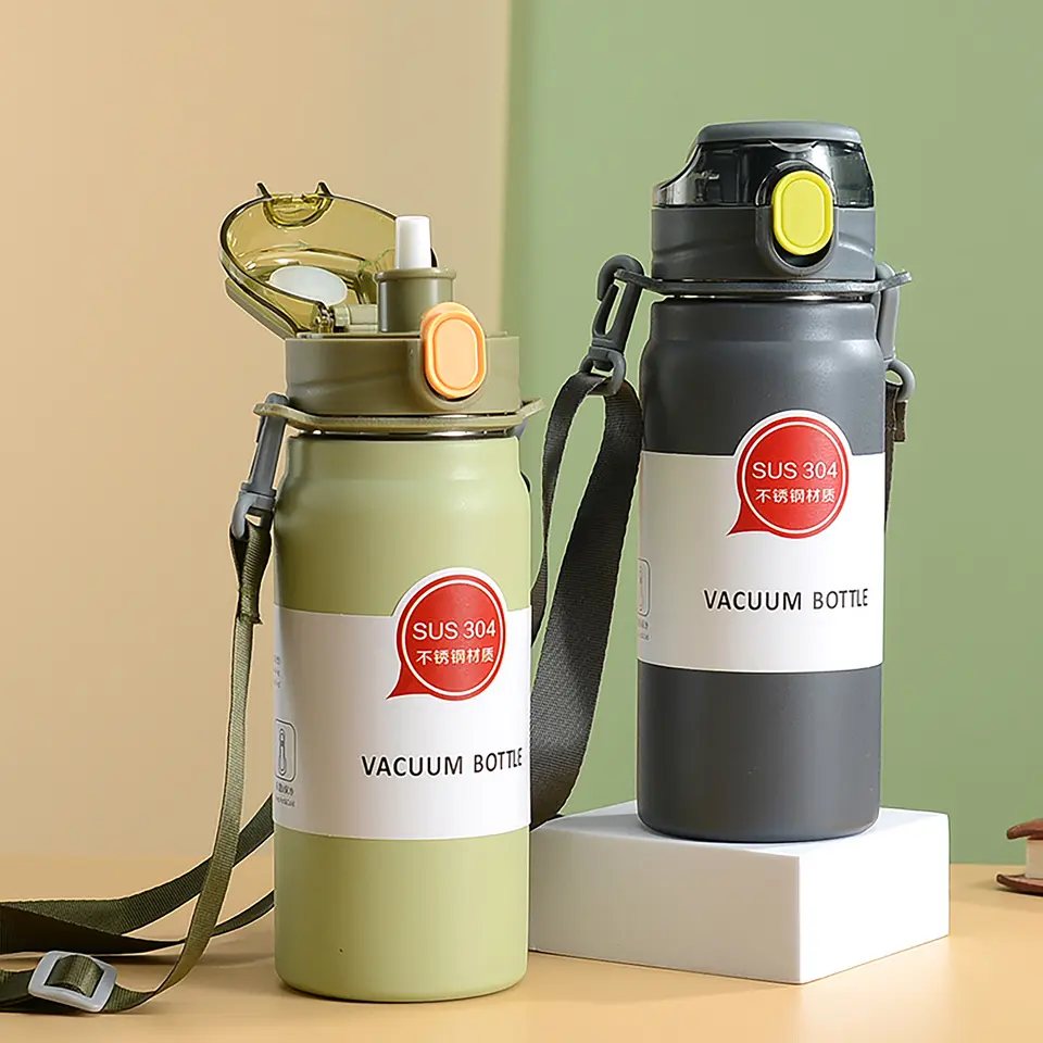 Water Bottle for Children Stainless Steel Straw Thermos Bottle 800ml - Image 2